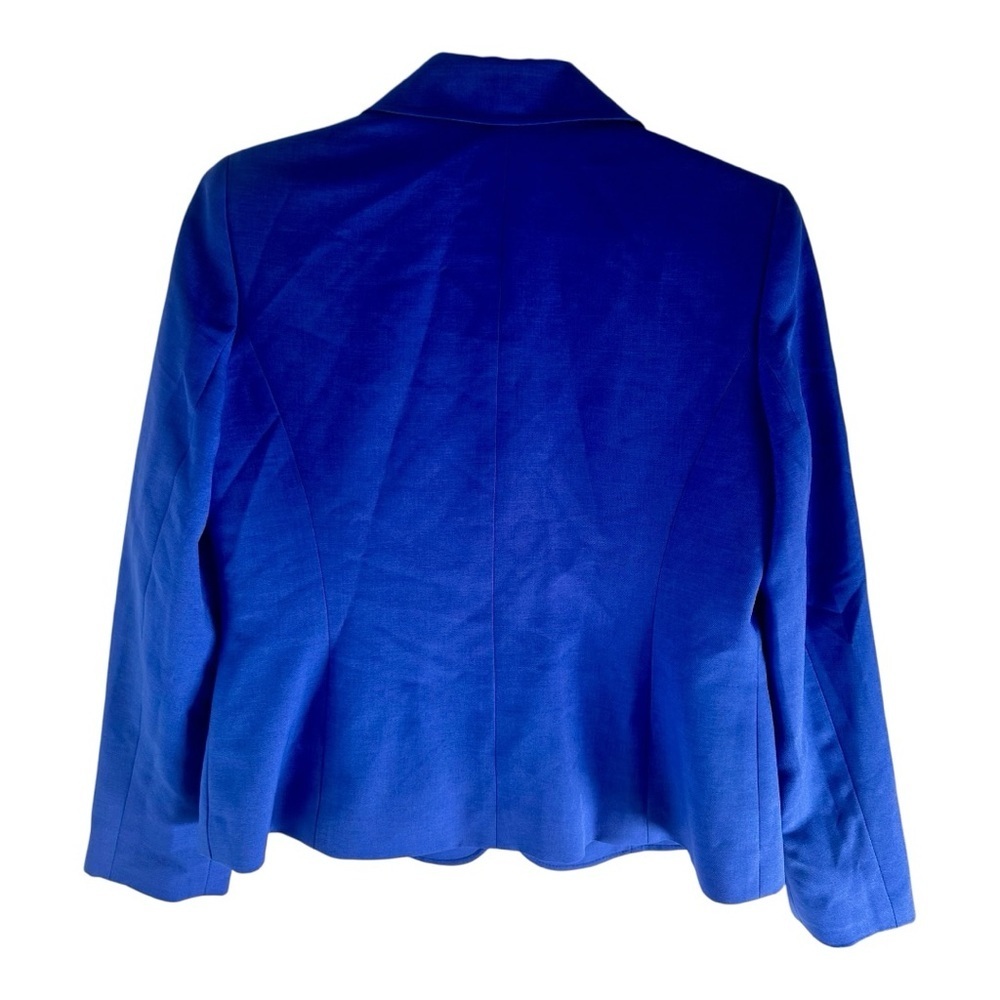 Kasper Blazer Jacket Bright Blue Womens Career Causal 3 Buttons Size 8 - Picture 4 of 5